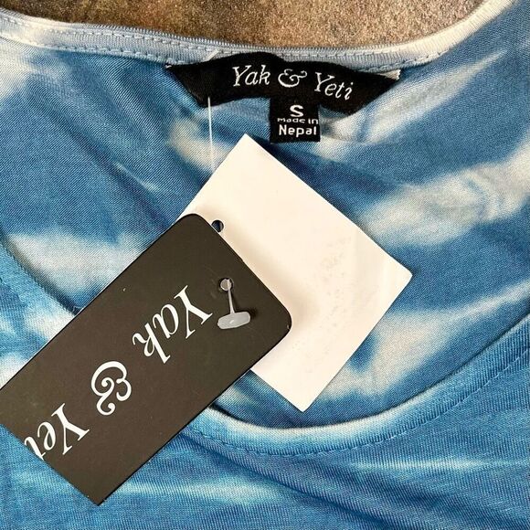 NWT Yak & Yeti Casual Tye Dye Ombré Ruffle Tank Small - Picture 7 of 8